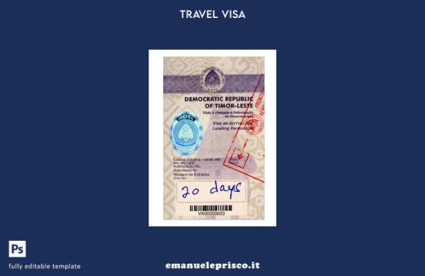 modello di visto Timor Est stile verificato